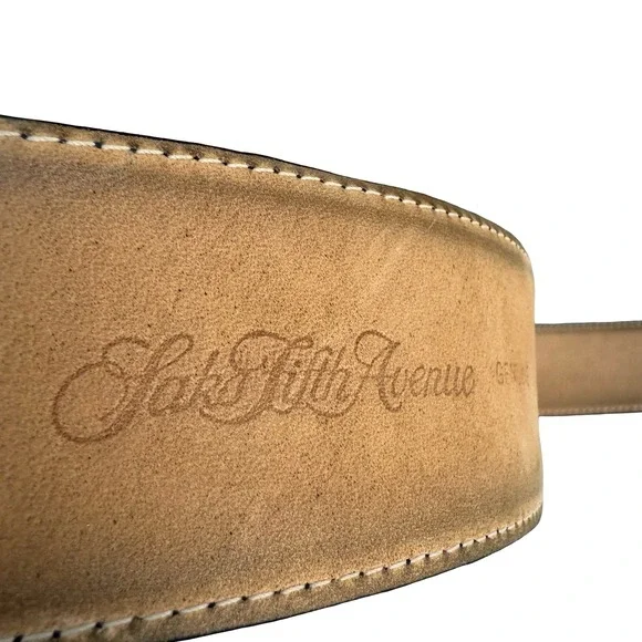 Saks Fifth Avenue Navy Blue Genuine Snakeskin Wide Waist Belt Size M Vintage - Picture 2 of 10